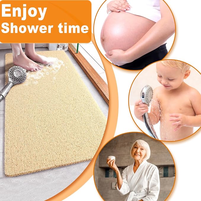 Shower Mats Non Slip for Elderly, 24x32’’Lager Loofah Bath Mats for Shower - Image 5