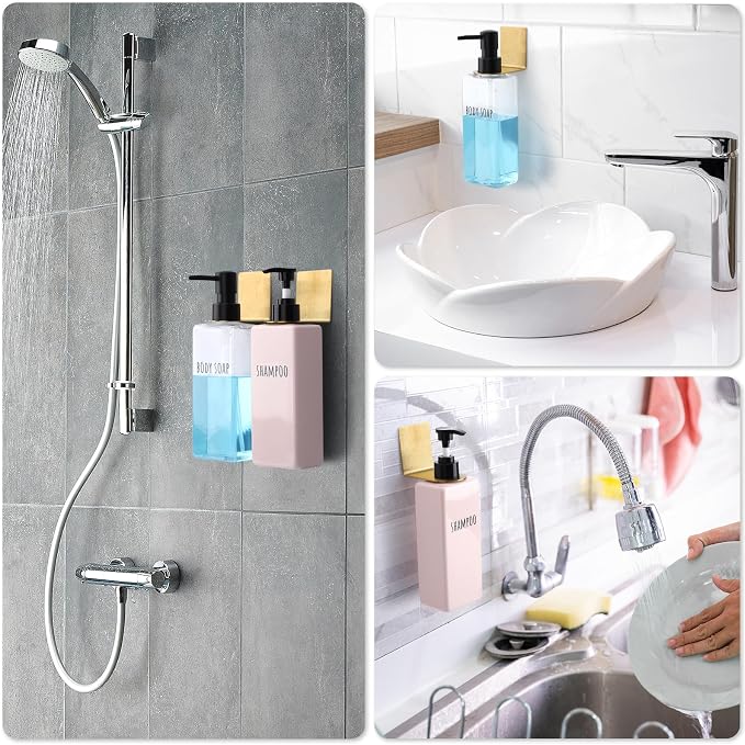 Segbeauty Stainless Soap Bottle Dispenser Holder, Adhesive Wall Mount Bottle - Image 6