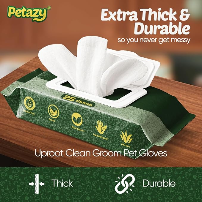 Pet Glove Wipes for Dogs & Cats – 25 Pack | Hypoallergenic, No Rinse, Extra - Image 6