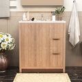 30'' Bathroom Vanity with Ceramic Single Sink Combo, Small Freestanding by Buildonely