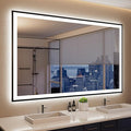 ISKM Framed LED Mirror for Bathroom 60"x38", Dimmable LED Bathroom Mirror by ISKM-IStillKeepMovin