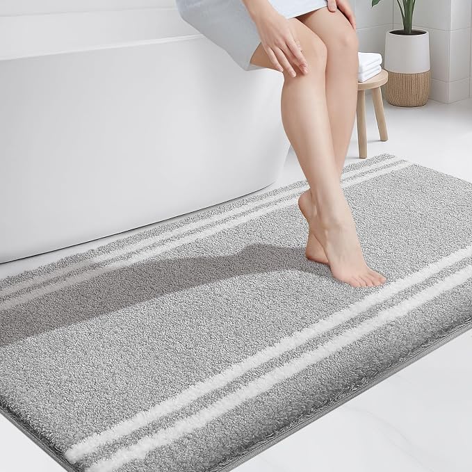 PURRUGS Bathroom Rug Non-Slip Machine Washable 30" x 60", Super Absorbent and by PURRUGS