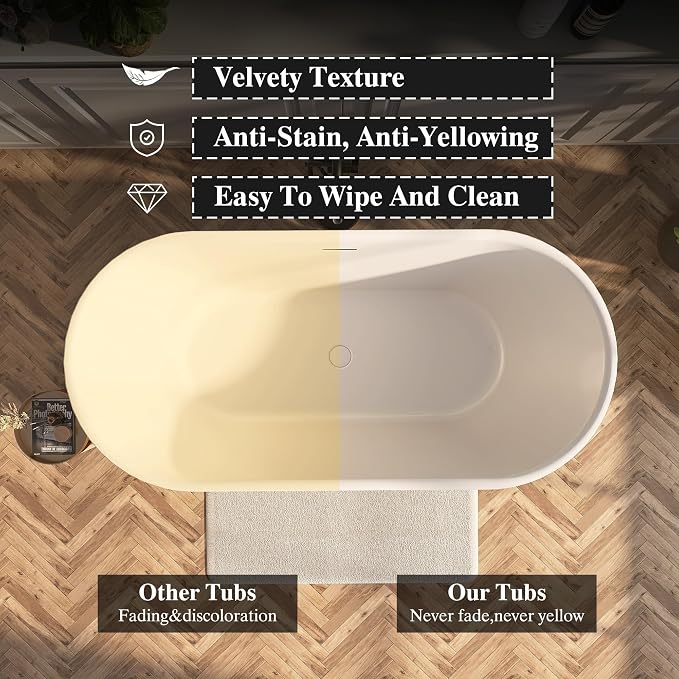 59" Acrylic Freestanding Bathtub, Free Standing Tub, Stand Alone Tub - Image 5