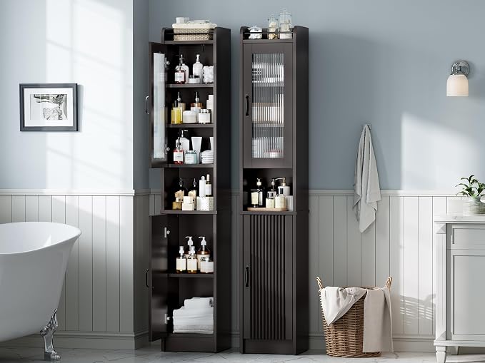 Tall Bathroom Storage Cabinet, Narrow Storage Cabinet - Image 8
