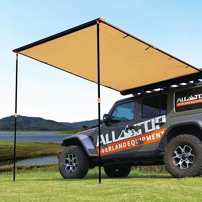 ALL-TOP Vehicle Awning 4.6'x8.2' Roof Rack Pull-Out Sun Shade UV50+, - Image 6