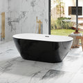 67 in Acrylic Freestanding Bathtub, Contemporary Stand Alone Tub, Glossy Black by GarveeTech