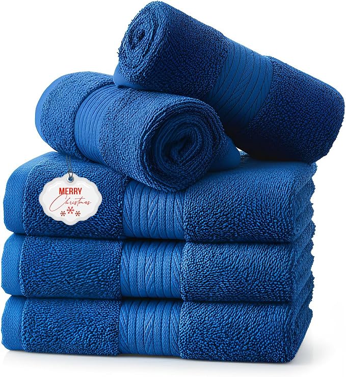 Ample Decor Washcloths Set of 5 12 X 12 Inch 100% Cotton 600 GSM, Soft by AmpleDecor