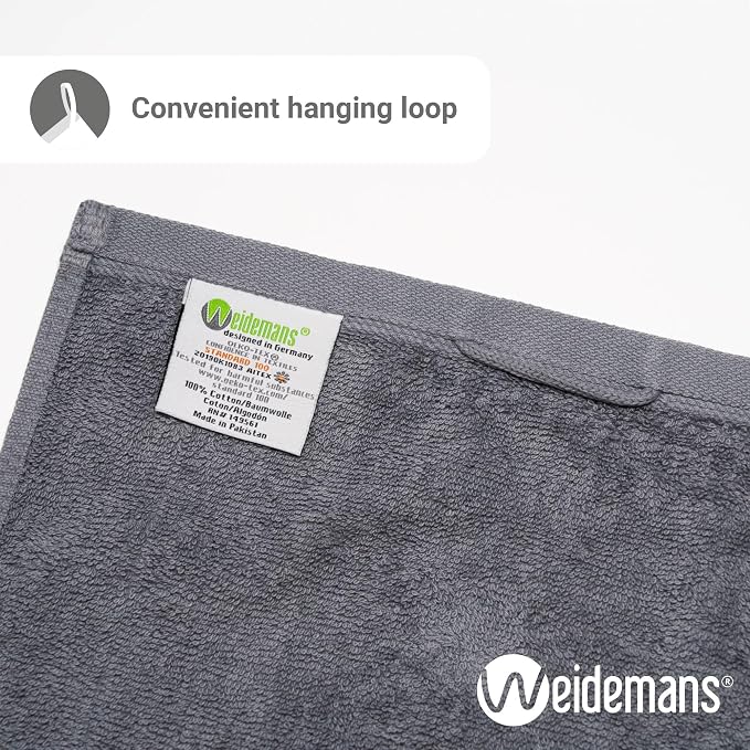 100% Cotton Washcloths Set 13” x 13” | Dark Grey Towels | Set of 18 Ultra Soft - Image 4