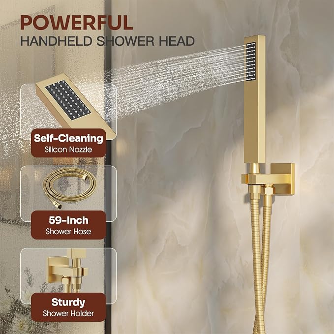 Ceiling Mount Shower Faucet Set, High-Pressure Showerheads Set - Image 4