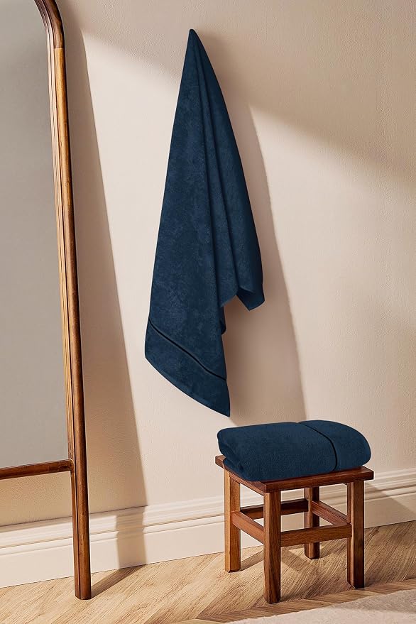 MyOwn Cotton 2 Pack Oversized Bath Towel Set 28x55 inches, Large Bath Towels - Image 4