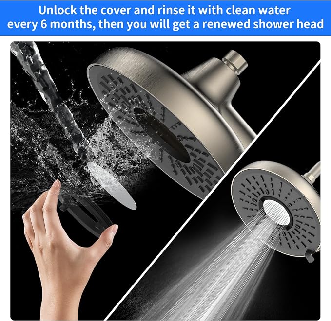 Filtered Shower Head- 8 Inches High Pressure Fixed Rain Showerhead - Image 3