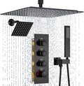 Enga Thermostatic Dual Rain Shower System, Shower Faucet Set by Enga
