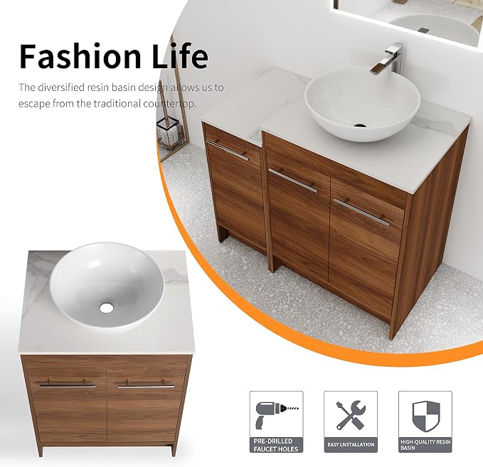 36 Inch Bathroom Vanity with Sink, Mordern Bathroom Vanity, Single Sink - Image 5