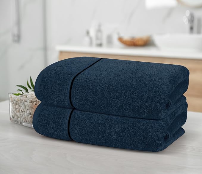 MyOwn Cotton 2 Pack Oversized Bath Towel Set 28x55 inches, Large Bath Towels - Image 3