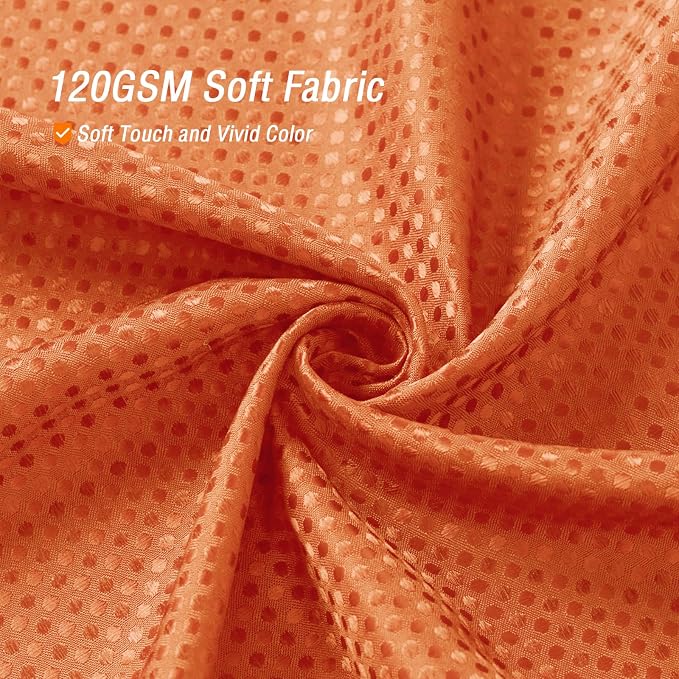Gibelle Burnt Orange Shower Curtain, Waffle Weave Textured Fabric Shower Curtain - Image 2
