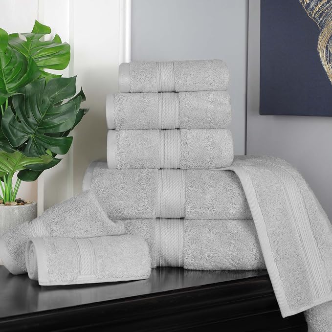 Superior Egyptian Cotton Pile 8 Piece Towel Set, Includes 2 Bath, 2 Hand - Image 10