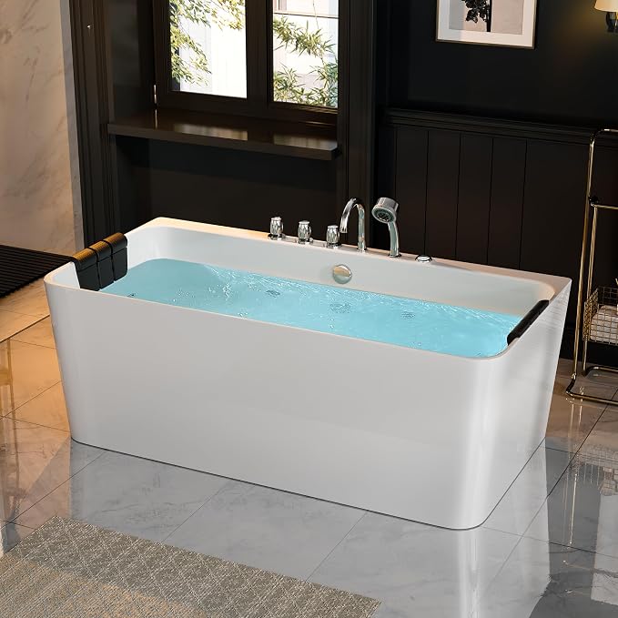Empava 67 inch Whirlpool Bathtub, Acrylic Freestanding Tub Hydromassage - Image 2