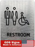Brushed Aluminum Restroom Sign by GDS