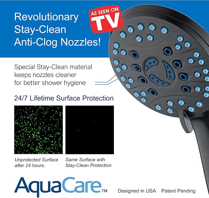 Hotel Spa AquaCare High Pressure 8-mode Handheld Shower Head - Image 3