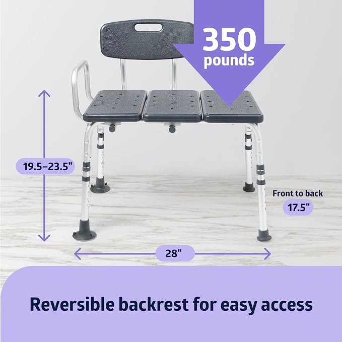Medline Tub Transfer Bench, Shower Chair - Image 4