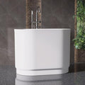 39" Stone Resin Janpanese Soaking Tub, Freestanding Deep Soaking Bathtub by MEDUNJESS