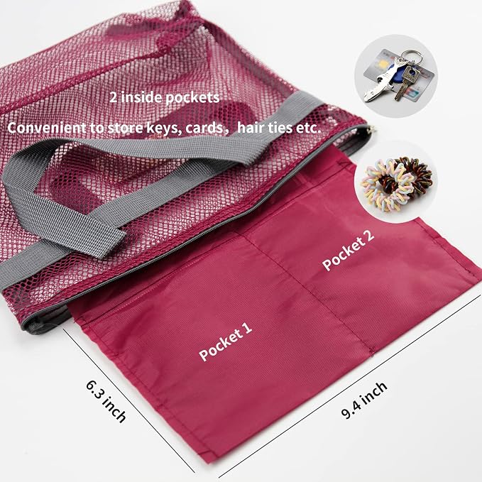 Mesh Shower Caddy Bag Portable Hanging Toiletry and Bath Organizer - Image 3