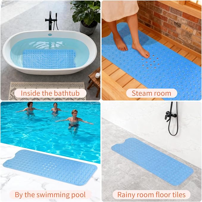 Anti-Slip Bathtub Shower mat, 39.3×15.7 inch（Approximately 100 × 40cm） Soft - Image 6