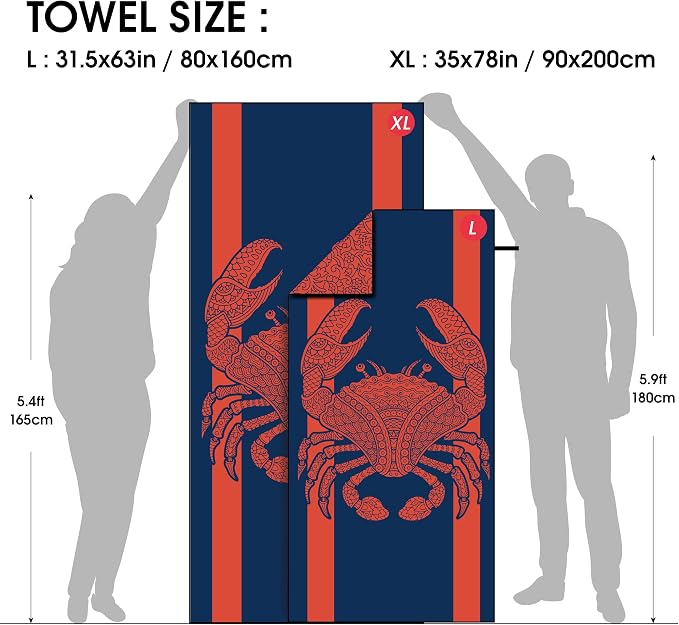 4Monster Microfiber Beach Towel Quick Dry, Super Absorbent Lightweight Travel - Image 3