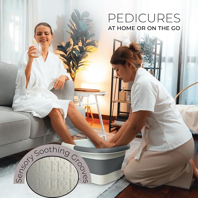 Mantello Collapsible Foot Bath Foot Soaking Tub | Portable Foot Spa Pedicure - Image 3
