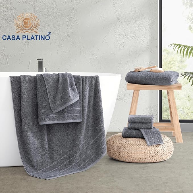 Casa Platino 100% Cotton Luxury Bathroom Towel Set - Image 6