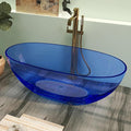 61" Premium Solid Surface Freestanding BathTubs, Upgraded Modern Transparent by HIGEINE