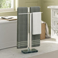 KES Standing Towel Rack with Green Natural Marble Base, 2-Tier Bath Towel by KES