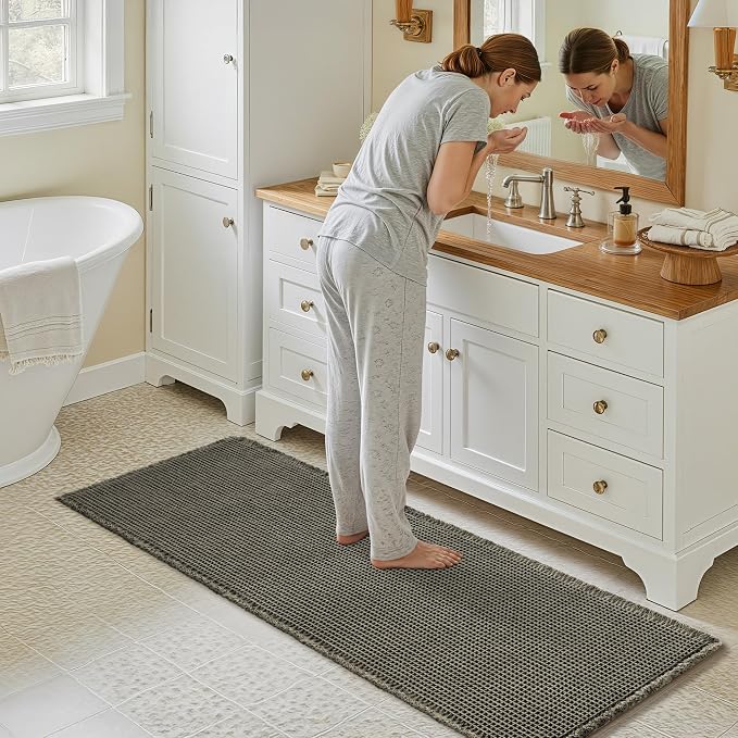 GRANNY SAYS Waffle Bathroom Runner Rugs 71" x 24" Non Slip Washable, Extra Soft - Image 7