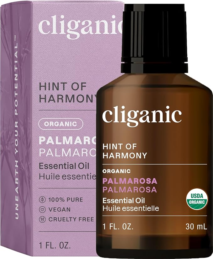 Cliganic USDA Organic Palmarosa Essential Oil, 1oz by Cliganic