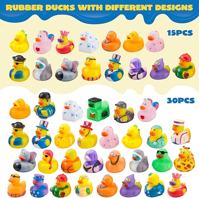JOYIN 30 Pcs Rubber Ducks, Random Assortment Ducks Bulk - Image 2