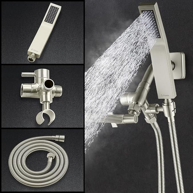 G-Promise All Metal 10" Dual Square Shower Head Combo | Rain Shower Head | - Image 5