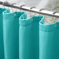 AmazerBath Teal Shower Curtain Waffle Textured, Turquoise Shower Curtains by AmazerBath