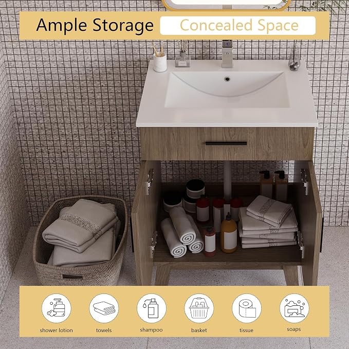 24" Bathroom Vanity Without Sink, Bathroom Vanity no Sink Vanity Combo - Image 5