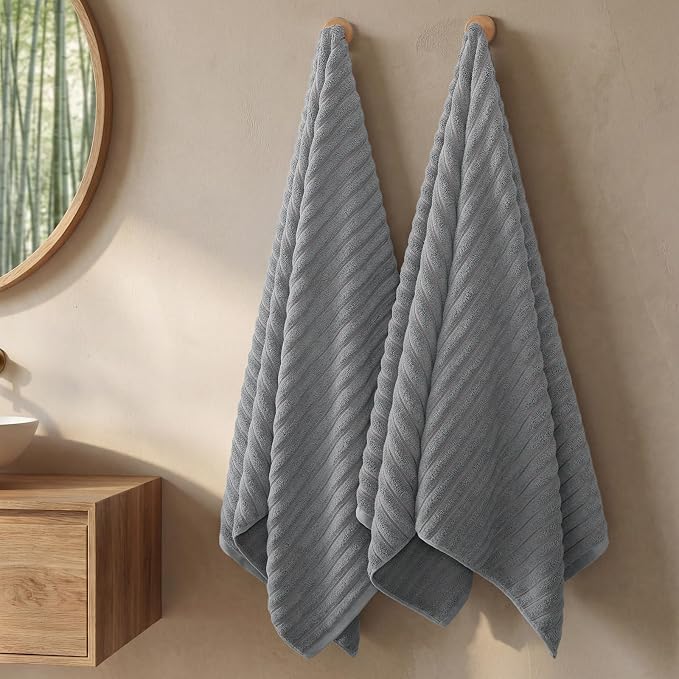 REDKISS 2Pack Large Bath Towels 31×63 inches, 100% Cotton, Super Soft and - Image 2