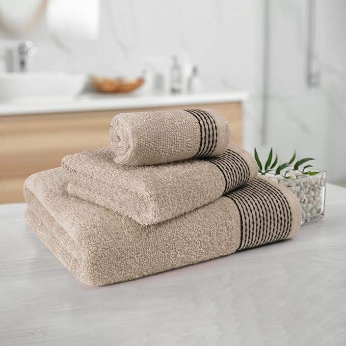 Belizzi Home Ultra Soft 3 Pack Cotton Towel Set, Contains a Bath Towel 28x55 - Image 2
