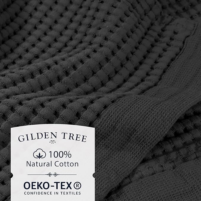 GILDEN TREE Waffle Towel Set Quick Dry Thin | 2 Bath Towels | 2 Hand Towels | 2 - Image 2