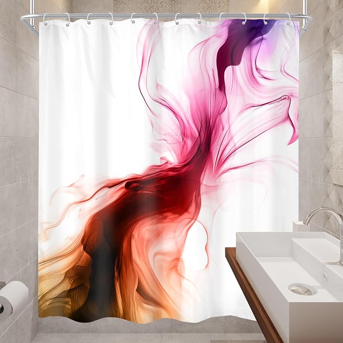 Cinbloo Colorful Multicolor Rainbow 60Wx72H Shower Curtain Abstract Modern - Image 4