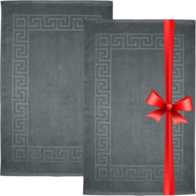 DAN RIVER Greek Cotton Bath Mats Set of 2 – Not a Bathroom Rug, Ultra Soft by DanRiver