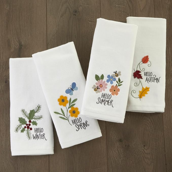 SKL Home Christmas Hello Winter Holly 3D Hand Towel 2pc Set - Image 5