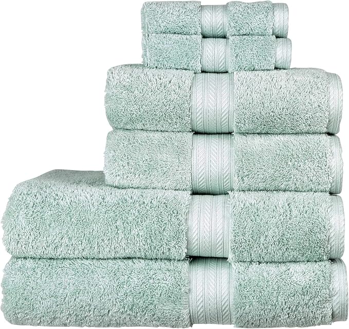 Christy Renaissance 6 Piece Blue Towel Set | 100% Egyptian Cotton | Luxury by Christy