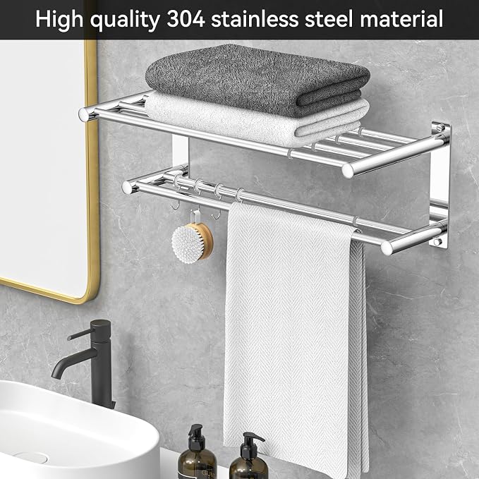 Adjustable Towel Bar for Bathroom Wall Mount17-30.7inch Adhesive Shower Towel - Image 6