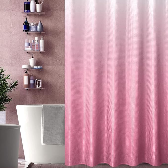Gibelle Pink Shower Curtain, Ombre Fabric Shower Curtains - Image 6