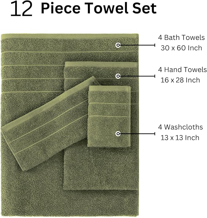 Casa Platino 100% Cotton Premium Bathroom Towel Set - Image 3