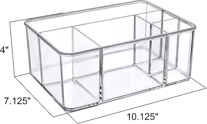 Amazing Abby - Glamour - Acrylic 5-Compartment Makeup Organizer, Transparent - Image 4