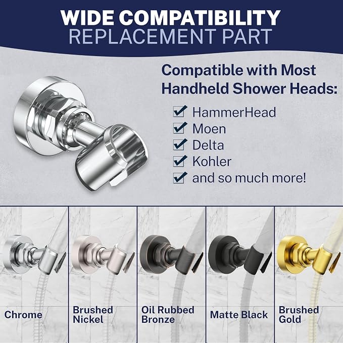 HammerHead Showers Solid Metal Handheld Showerhead Holder Wall Mount, - Image 6